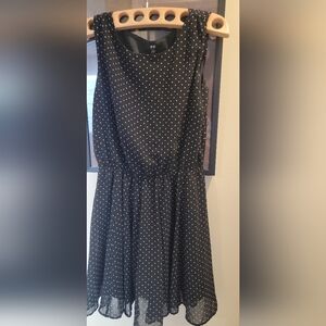 Uniqlo Black Dress with White Polka Dots